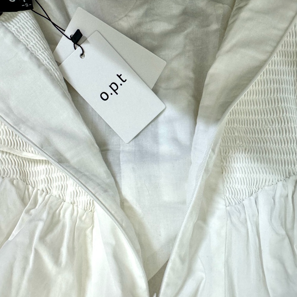 o.p.t White Dress with structured top and flowy skirt  *NWT* - Picture 8 of 12